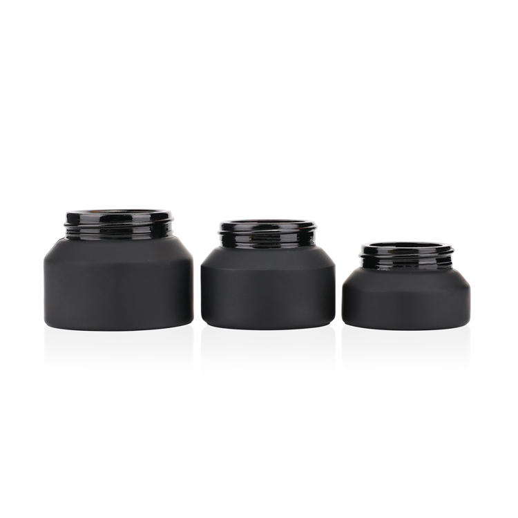 15ml 30ml 50ml matte black glass cream jar 125ml 200ml glass dropper bottle slant shoulder pump bottle