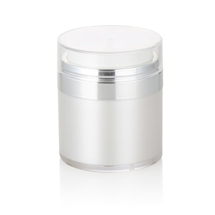 15ml 30ml 50ml pearl white acrylic cosmetic airless jar with pump