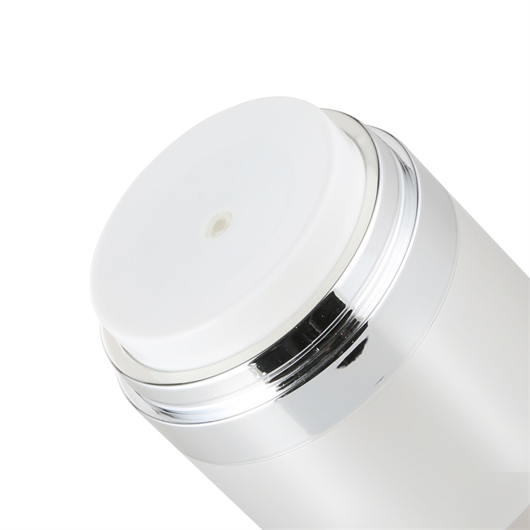 15ml 30ml 50ml pearl white acrylic cosmetic airless jar with pump