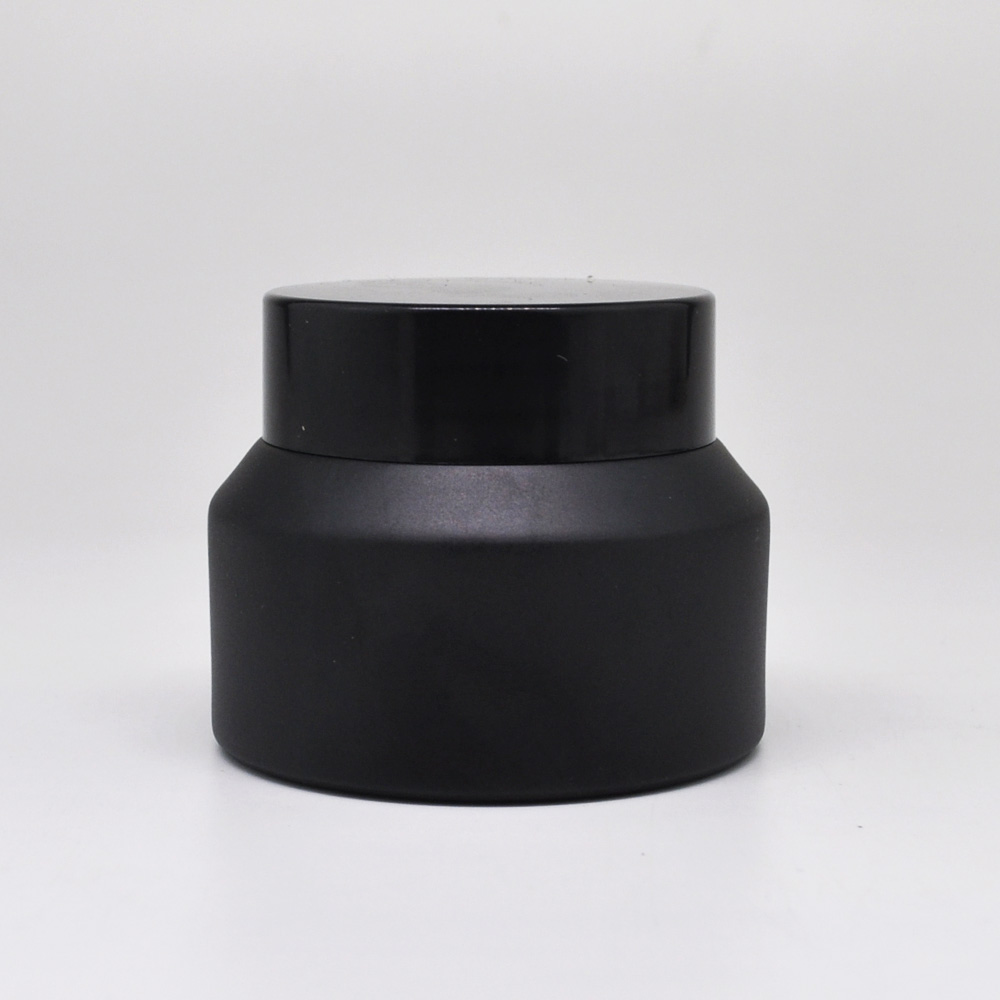 15ml 30ml 50ml sloping shoulder bottle black frosted green glass cosmetic jar