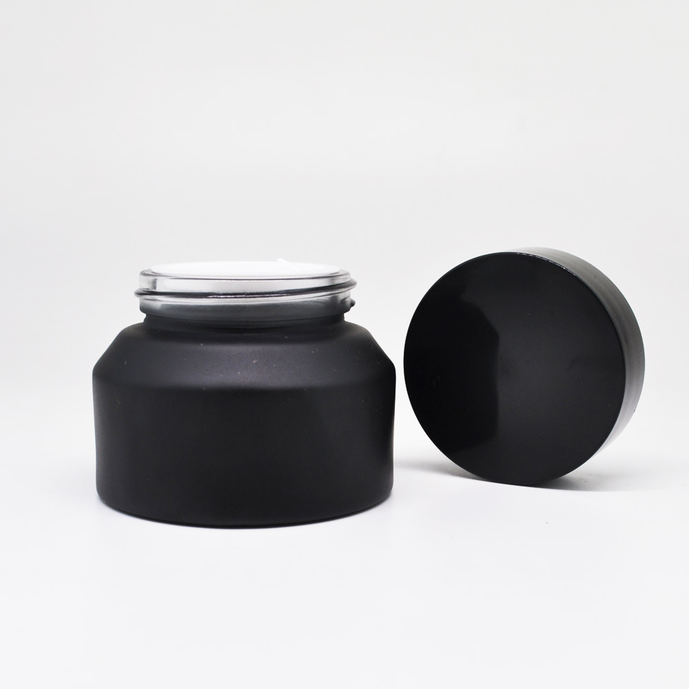 15ml 30ml 50ml sloping shoulder bottle black frosted green glass cosmetic jar