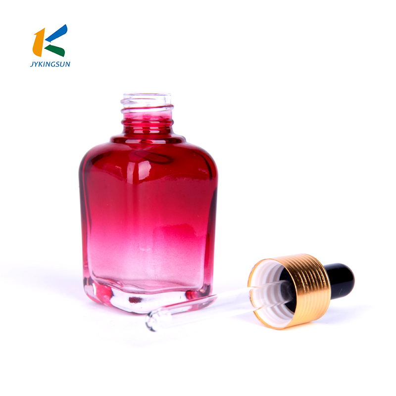 15ml 30ml 50ml square cosmetic gradient glass dropper bottle with pipette
