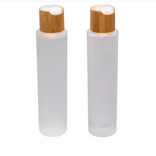 15ml 30ml 50ml transparent frost glass wooden bamboo pump bottom mist spray airless pump bottle cosmetic