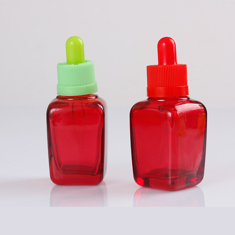 15ml 30ml 50mlsquare glass bottle with dropper black/silver/golden alumiate cap black/white pipette