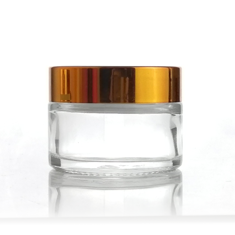 15ml 30ml 60ml 100ml Empty Amber Cylinder Shape cosmetic clear cream Glass Jar clear frosted container with black lid