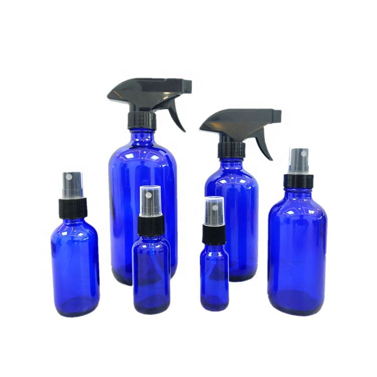 15ml 30ml 60ml 120ml Amber Boston Glass Bottle 250ml 500ml 1L Blue Clear CBD Essential Oil Trigger Sprayer Bottle