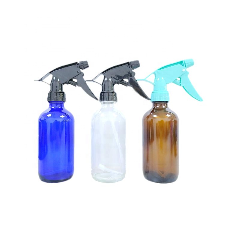 15ml 30ml 60ml 120ml Amber Boston Glass Bottle 250ml 500ml 1L Blue Clear CBD Essential Oil Trigger Sprayer Bottle