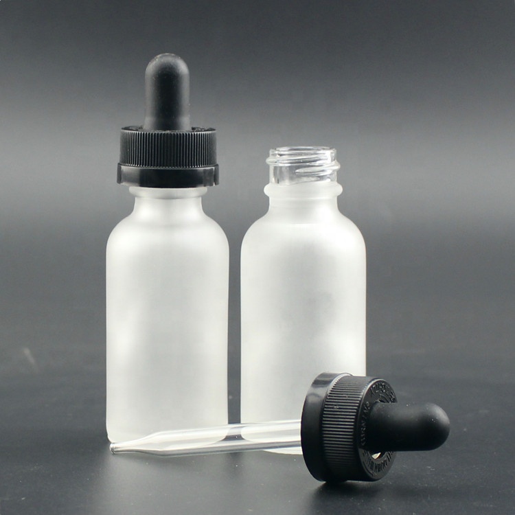 15ml 30ml 60ml 120ml Frosted Clear Boston Round Glass Bottles 1oz 2oz 4oz with Child Resistant Dropper