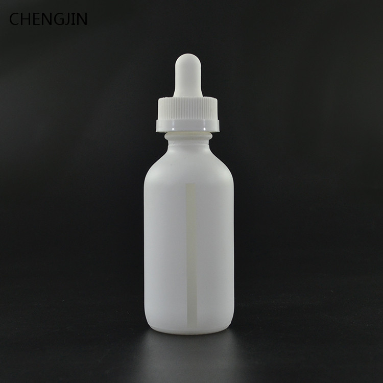 15ml 30ml 60ml 120ml Matte White Boston Round Glass Dropper Bottle with childproof CRC cap