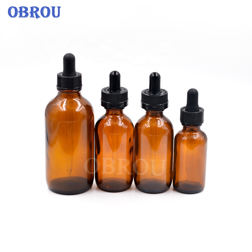 15ml 30ml 60ml 120ml amber boston glass dropper bottles boston round glass bottle for essential oil