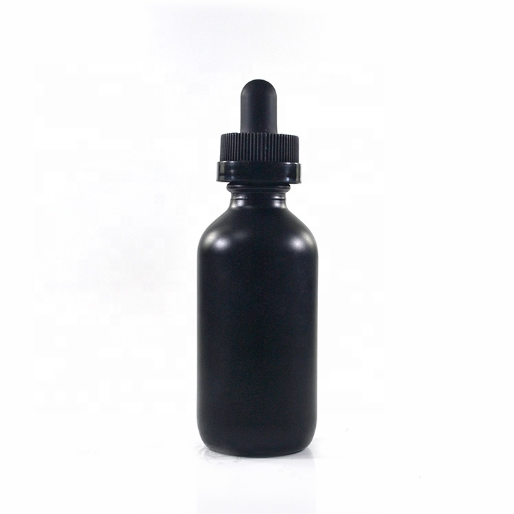 15ml 30ml 60ml 120ml matte black round boston glass dropper bottle for beard oil