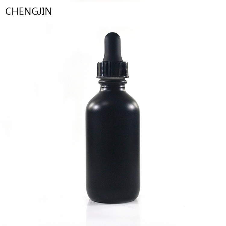 15ml 30ml 60ml 120ml matte black round boston glass dropper bottle for beard oil