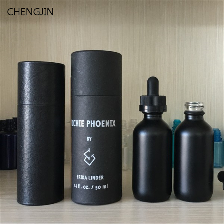 15ml 30ml 60ml 120ml matte black round boston glass dropper bottle for beard oil