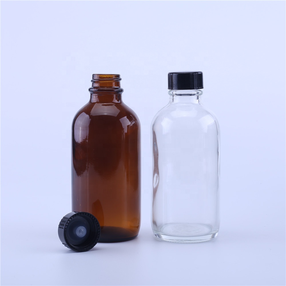 15ml 30ml 60ml 120ml serum Boston round glass bottle essential oil glass bottles with dropper & sprayer lid