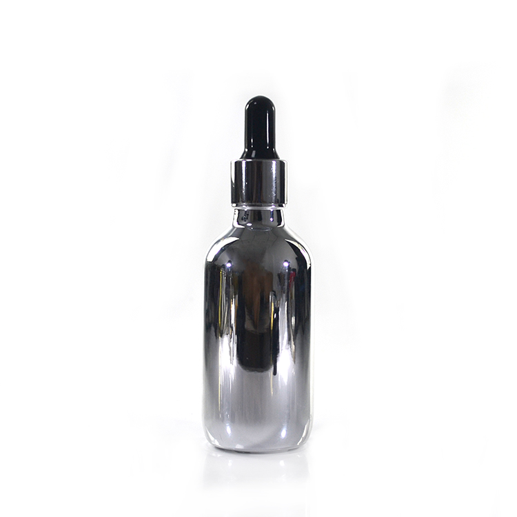 15ml 30ml 60ml 120ml sliver plated glass bottle with dropper for essential oil serum