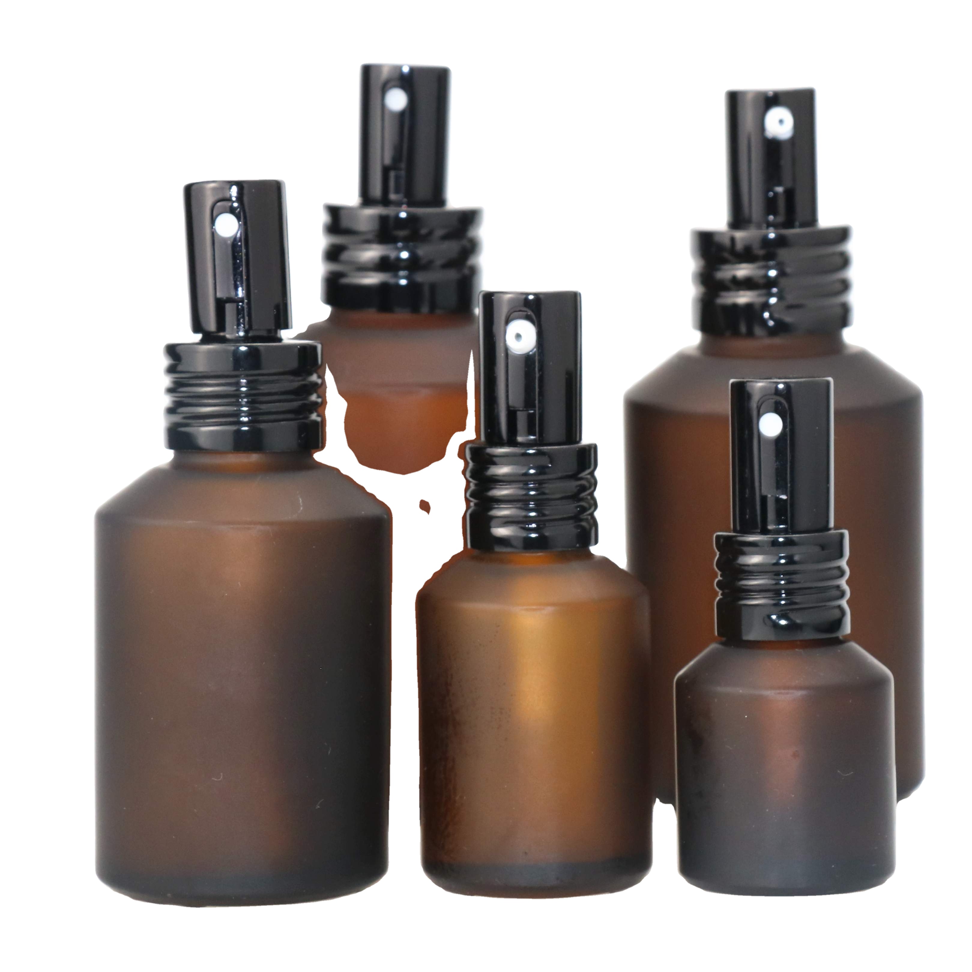 15ml 30ml 60ml 125ml 250ml slant shoulder glass cosmetic dropper bottle and cream jar with pump and sprayer