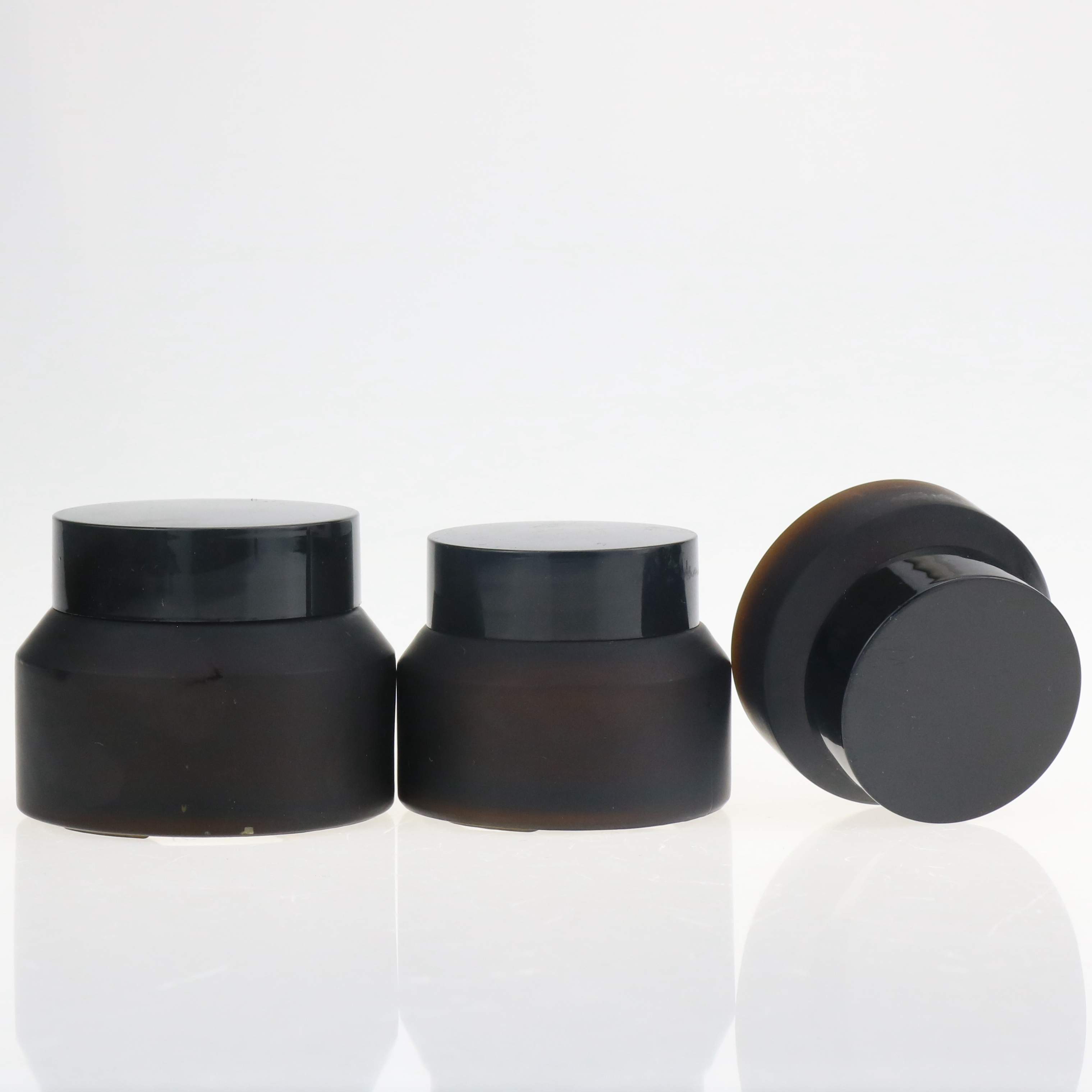 15ml 30ml 60ml 125ml 250ml slant shoulder glass cosmetic dropper bottle and cream jar with pump and sprayer