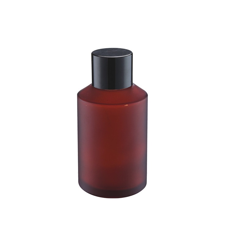 15ml 30ml 60ml 125ml personal care dark violet black cosmetic glass lotion bottle with black plastic lotion pump for body cream