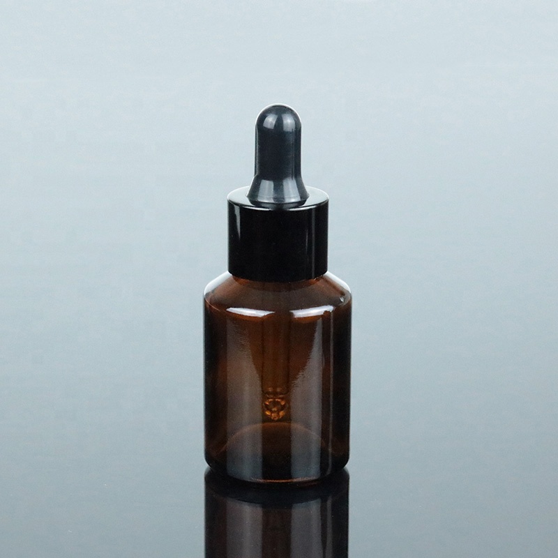 15ml 30ml 60ml 1oz 2oz Luxury Slant Amber Essential Oil Bottle Packaging Empty Glass Dropper Bottle With Smooth Cap (GRA28)