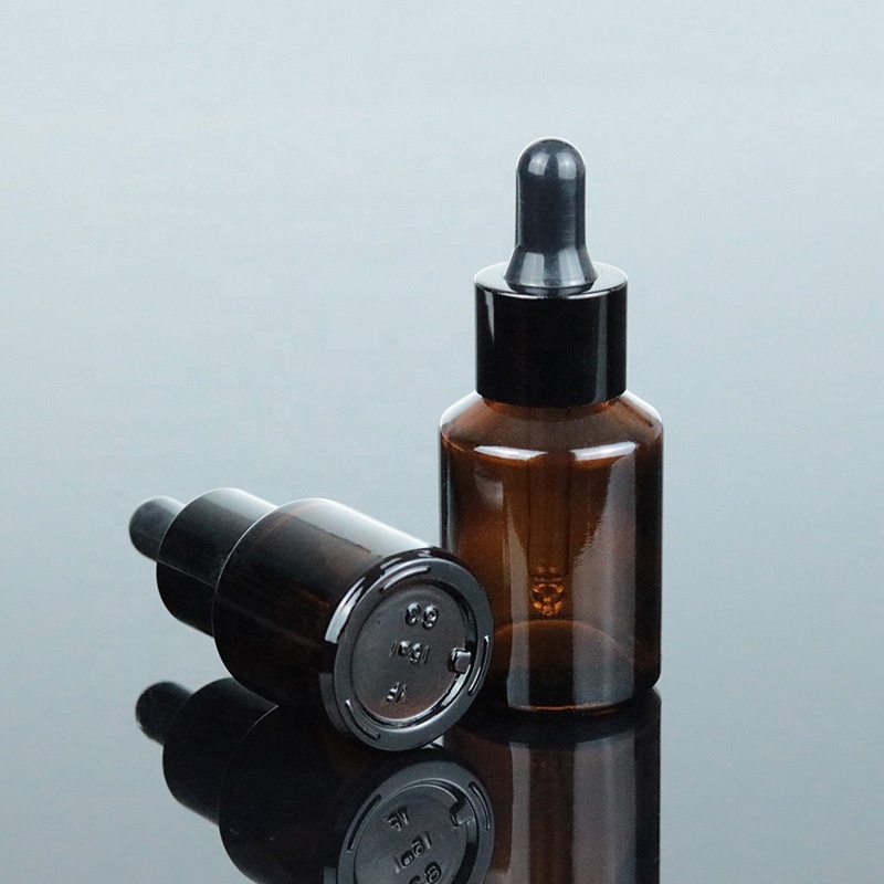 15ml 30ml 60ml 1oz 2oz Luxury Slant Amber Essential Oil Bottle Packaging Empty Glass Dropper Bottle With Smooth Cap (GRA28)