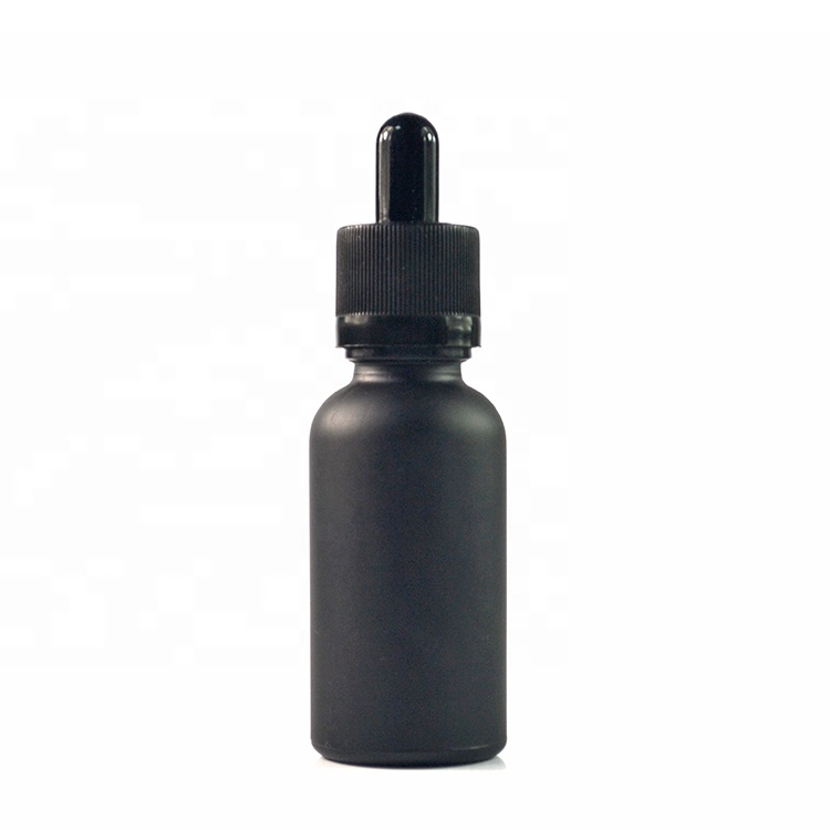 15ml 30ml 60ml Frosted Black Boston Glass Bottle with dropper pipette