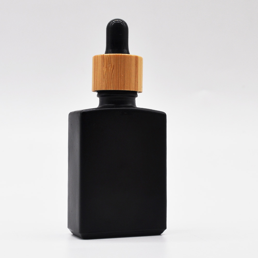 15ml 30ml 60ml e liquid juice black essential oil square glass bottles with bamboo lid