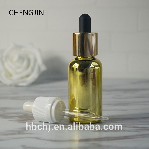 15ml 30ml 60ml empty UV gold silver electroplating essential oil glass dropper bottles 120ml 1 oz 2oz
