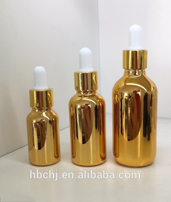 15ml 30ml 60ml empty UV gold silver electroplating essential oil glass dropper bottles 120ml 1 oz 2oz
