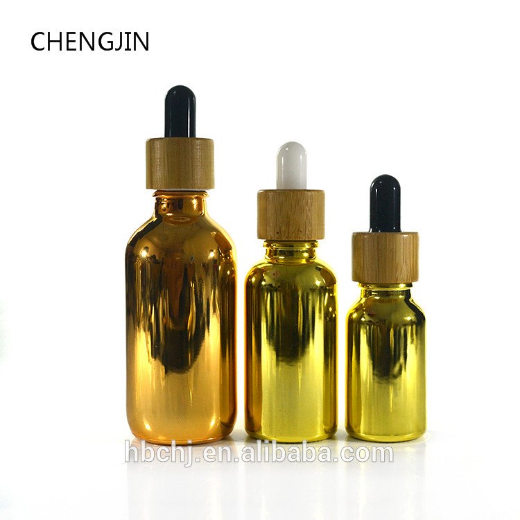 15ml 30ml 60ml empty UV gold silver electroplating essential oil glass dropper bottles 120ml 1 oz 2oz