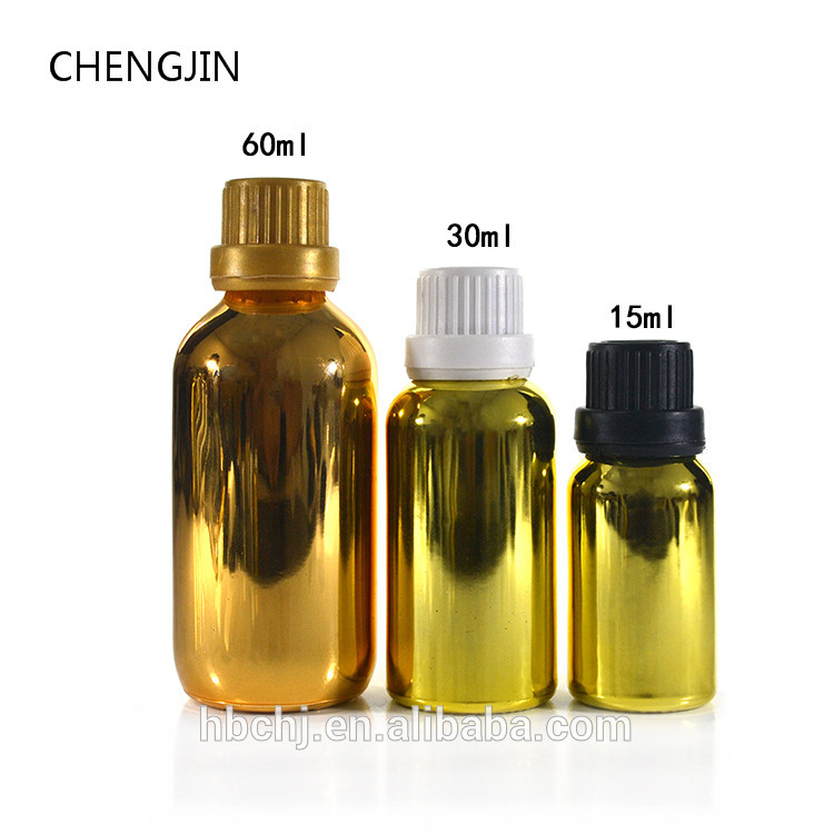 15ml 30ml 60ml empty UV gold silver electroplating essential oil glass dropper bottles 120ml 1 oz 2oz