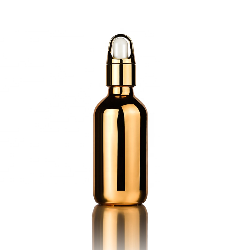 15ml 30ml 60ml essential oil face gold serum glass dropper bottle with gold silver cap