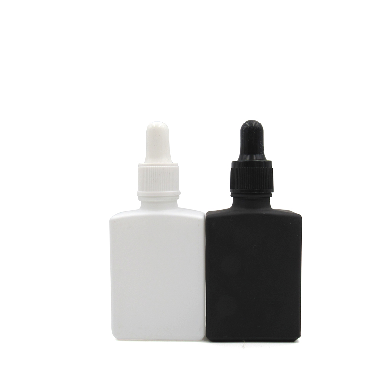 15ml 30ml 60ml matte black square glass dropper bottle retangular frosted black bottle dropper