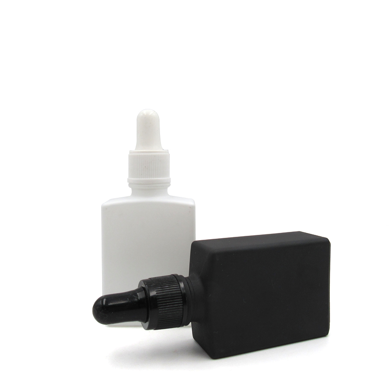 15ml 30ml 60ml matte black square glass dropper bottle retangular frosted black bottle dropper