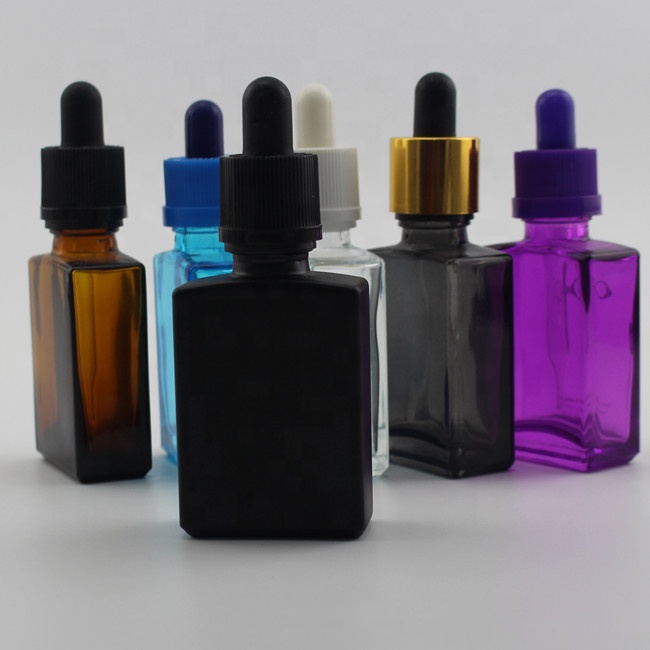 15ml 30ml 60ml matte black square glass dropper bottle retangular frosted black bottle dropper