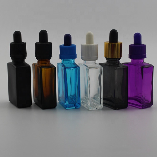 15ml 30ml 60ml matte black square glass dropper bottle retangular frosted black bottle dropper