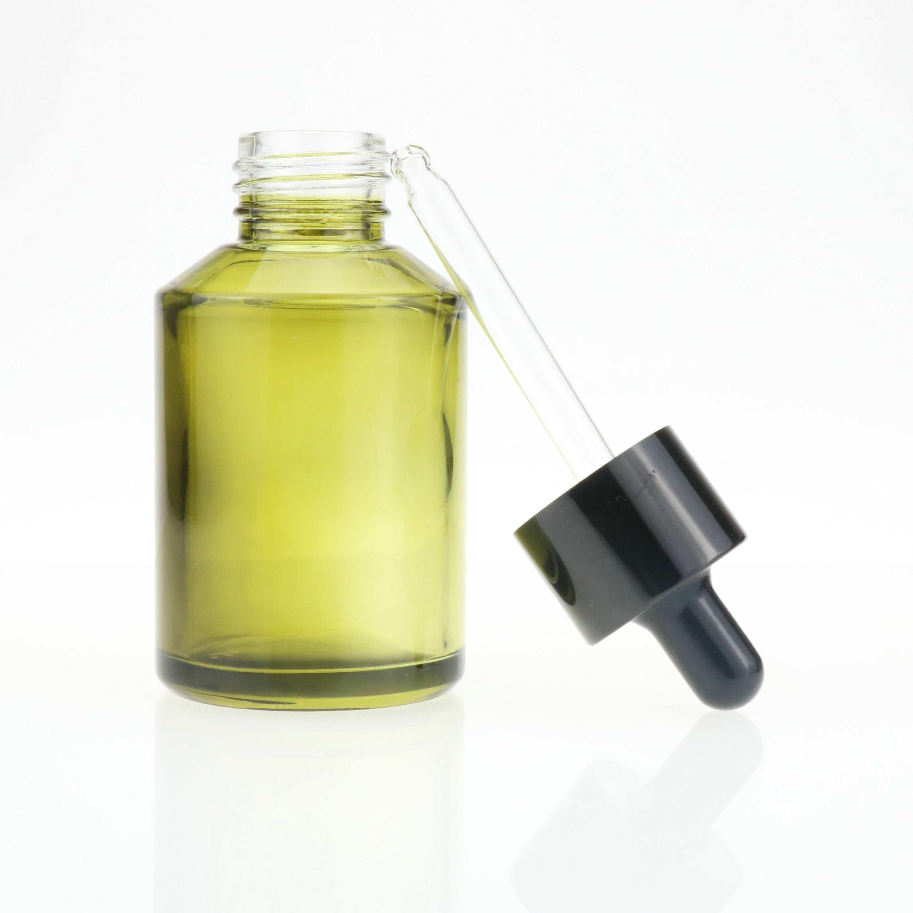 15ml 30ml 60ml slant flat shoulder glass bottle frosted dark green glass dropper bottle serum bottle