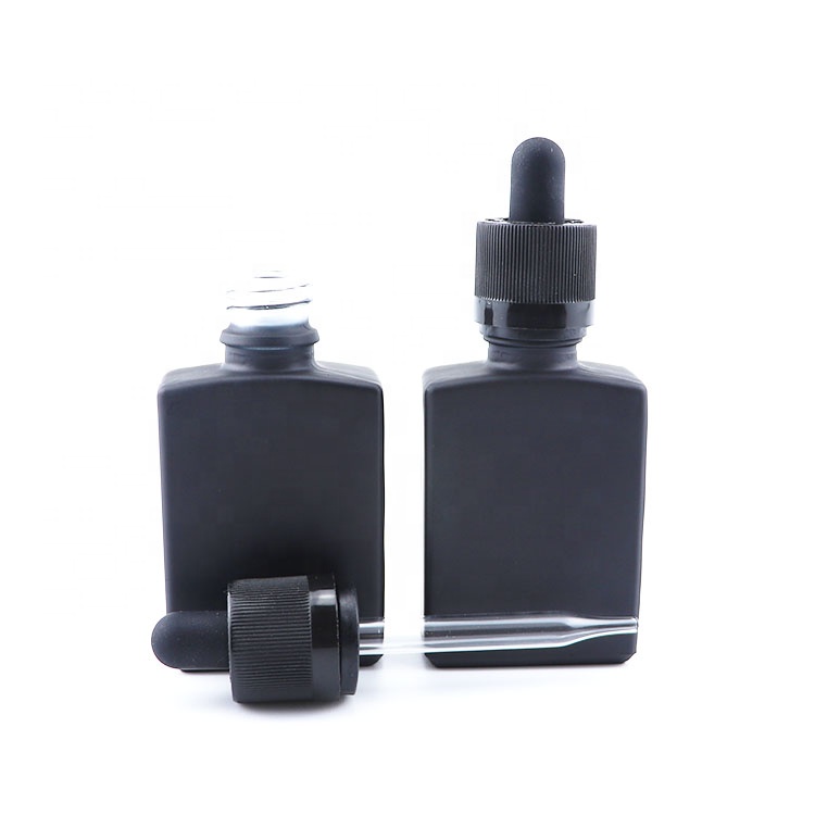 15ml 30ml Beard oil flat square glass dropper bottle