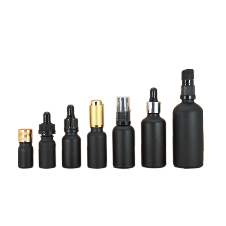 15ml 30ml black frosted amber blue eye glass dropper bottles vials for essential oil
