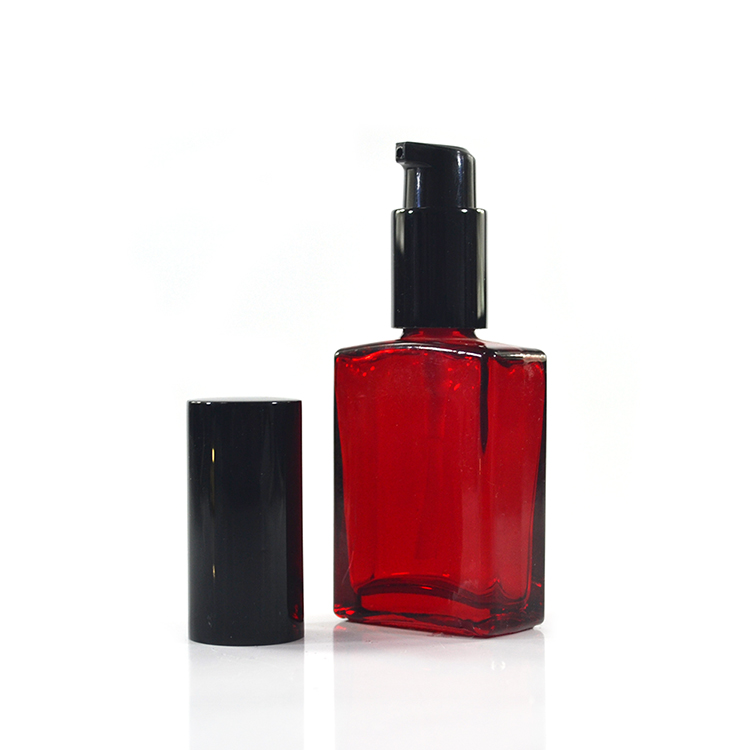 15ml 30ml clear black blue red green rectangular spray perfume glass bottle for cosmetic