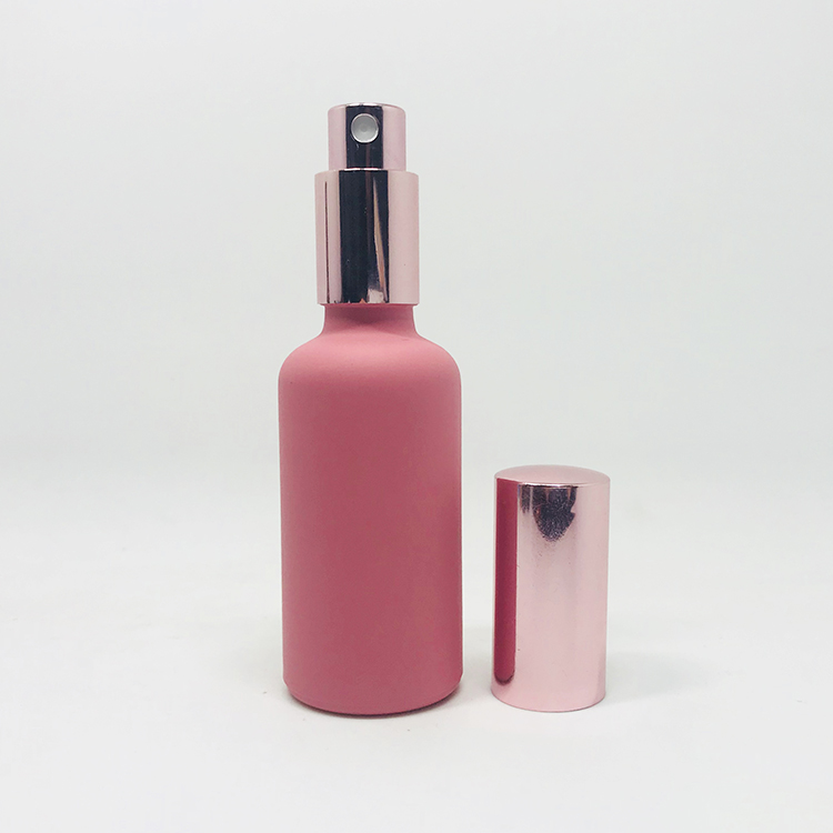 15ml 30ml cosmetic packaging pink frost essential oil glass dropper bottle rose gold pump cap