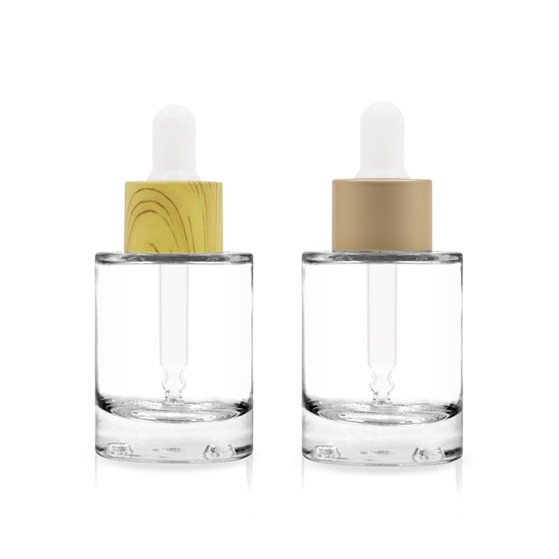 15ml 30ml cosmetic round shape high quality thick bottom clear glass oil packaging bottle