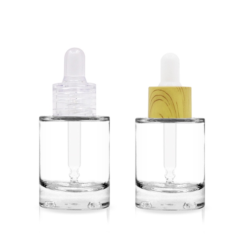 15ml 30ml cosmetic round shape high quality thick bottom clear glass oil packaging bottle