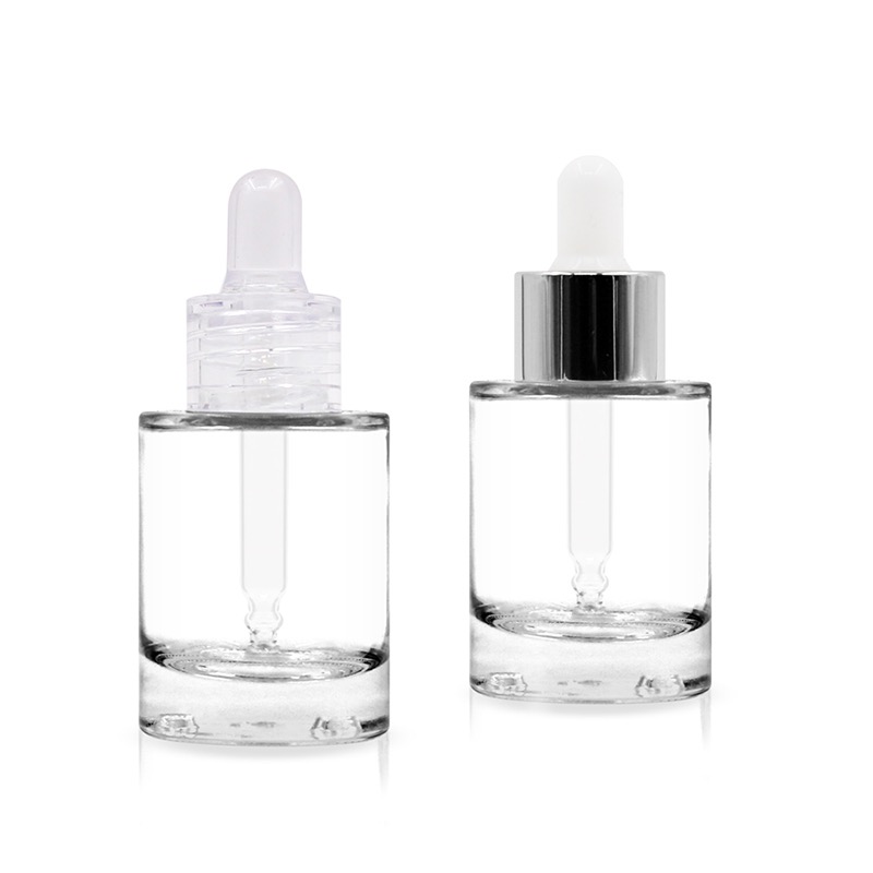 15ml 30ml cosmetic round shape high quality thick bottom clear glass oil packaging bottle