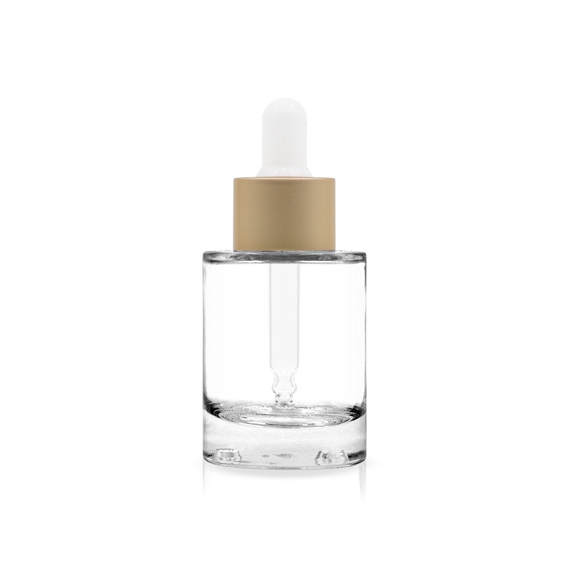 15ml 30ml cosmetic round shape high quality thick bottom clear glass oil packaging bottle