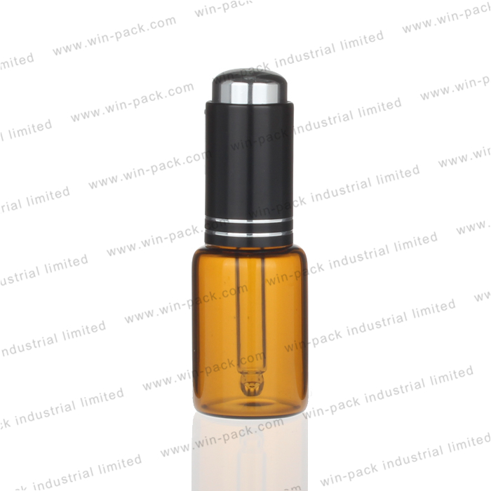 15ml 30ml  customize logo blue Glass push press pump dropper tincture bottle  with silver aluminum cap