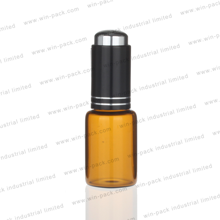 15ml 30ml customize logo blue Glass push press pump dropper tincture bottle with silver aluminum cap