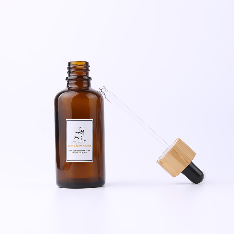 15ml Amber Glass oil Dropper Bottle bamboo dropper with bamboo lide