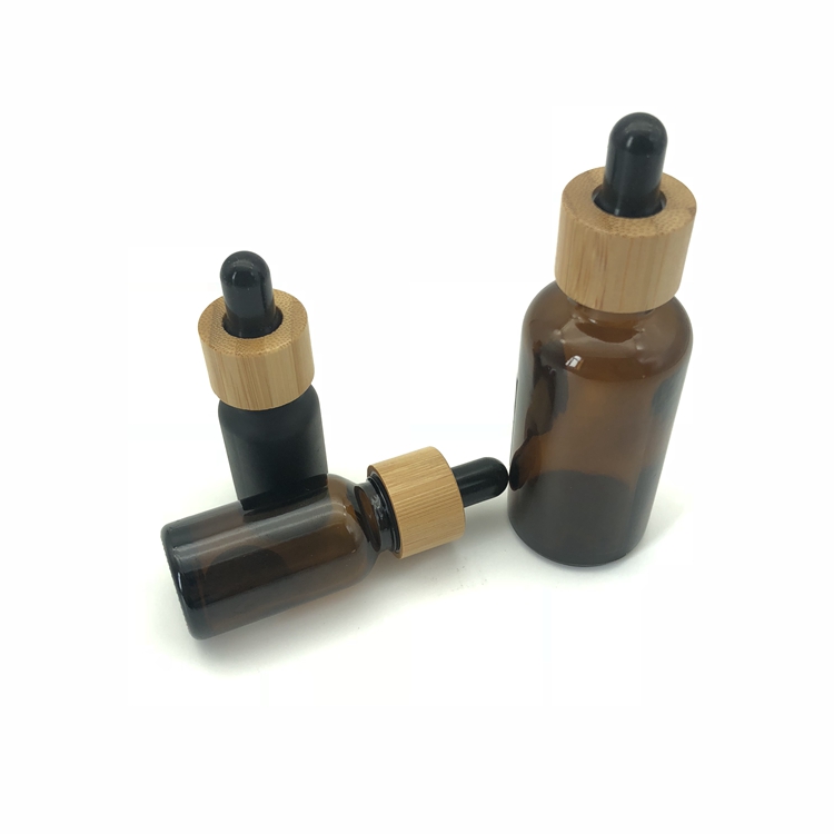 15ml Amber Glass oil Dropper Bottle bamboo dropper with bamboo lide
