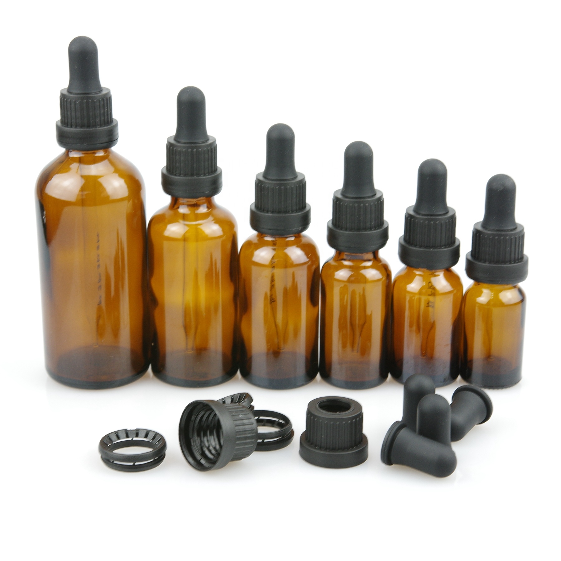 15ml Amber glass dropper bottle with tamper evident dropper cap
