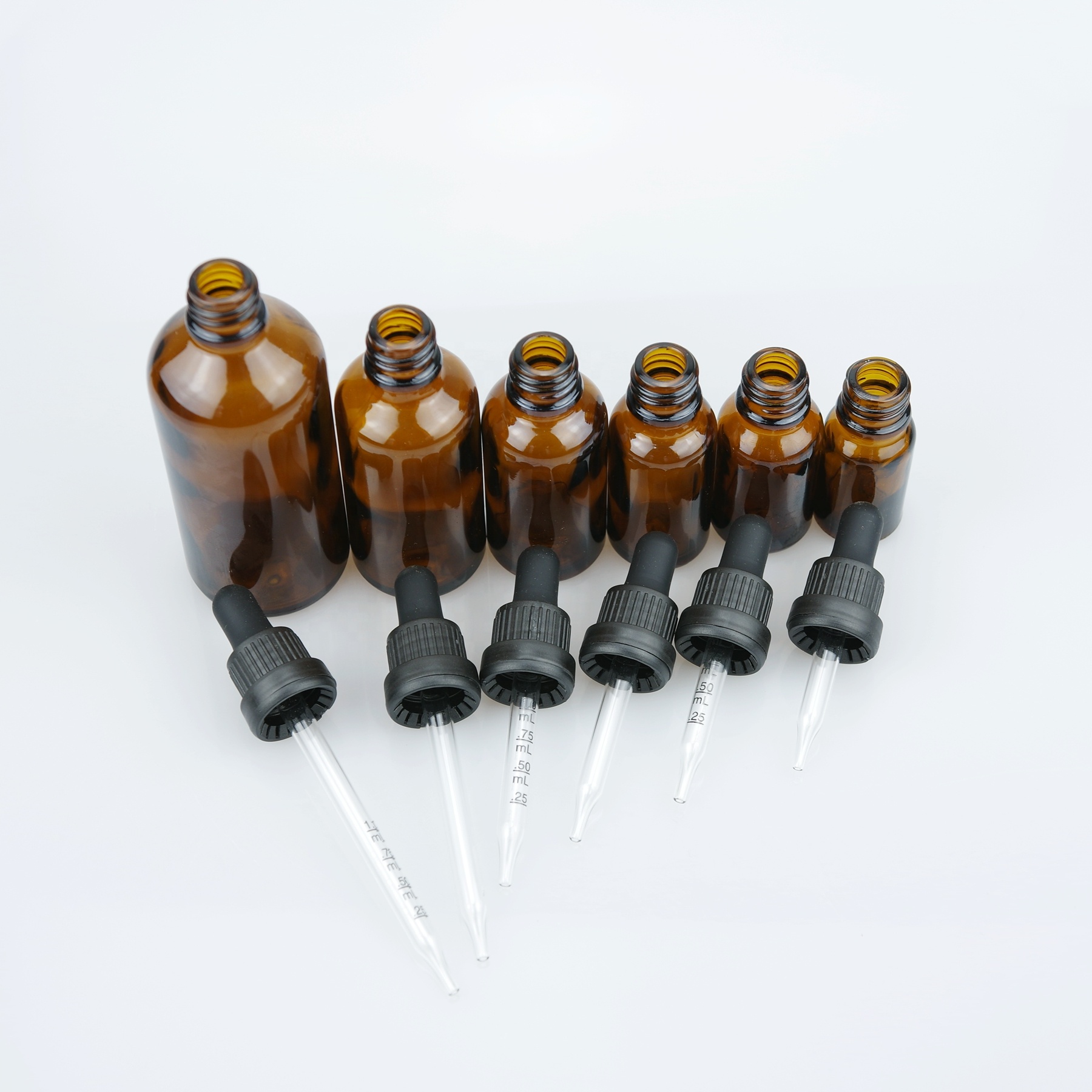 15ml Amber glass dropper bottle with tamper evident dropper cap